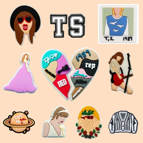 Vista 2 de NIASAY NOTHING AS SWEET AS YOU Dijes para zapatos de cantante TS 1989 Cowboy Midnight Lover Merch Merch Dijes de zapatos de PVC para amantes