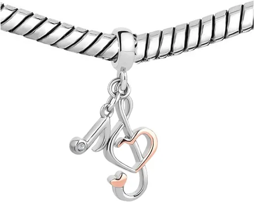 Vista 2 de KunBead Dijes colgantes para notas musicales compatibles con pulseras Pandora, Cobre, vidrio