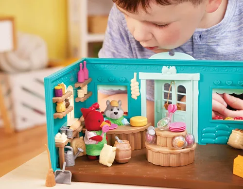 Vista 10 de Li'l Woodzeez Pass – the – Pasta Restaurant Playset – Juego de casa de muñecas de 41 piezas con mesa, bancos, comida y accesorios para juegos de rol