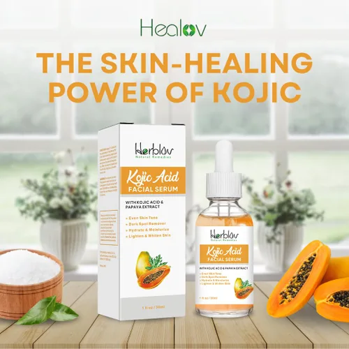 Vista 2 de Suero de ácido kójico – Removedor de manchas oscuras para rostro y cuerpo – Iluminador de la piel para manchas, hiperpigmentación, decoloración