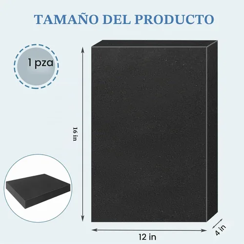 Vista 2 de Insertos de espuma de poliuretano negro para estuches, 16 x 12 x 4 pulgadas, relleno de embalaje cortable para caja de herramientas, cámara