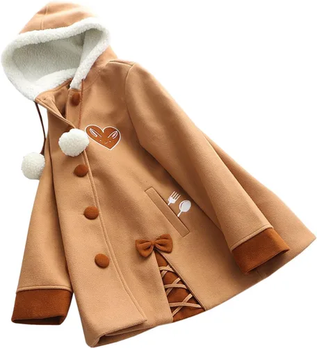 Vista 4 de Partiss Chaqueta con capucha para mujer de invierno con botón de forro polar