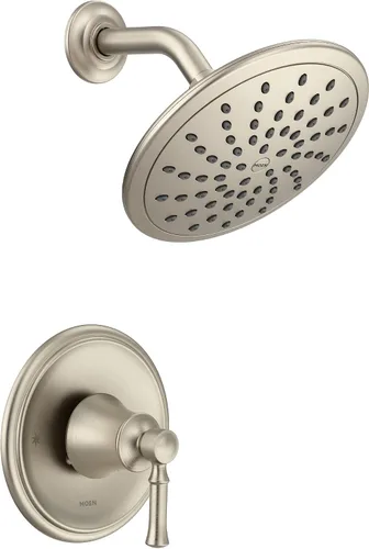 Vista 5 de Moen Dartmoor T2282EPBZG - Sistema de ducha dorado bronce con cabezal de ducha de lluvia y asa, requiere válvula, T2282EPBZG