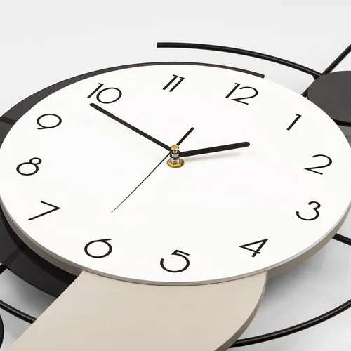 Vista 5 de Reloj de pared grande para decoración de sala de estar de 30 pulgadas, moderno reloj de pared decorativo de madera, funciona con pilas, sin tictac