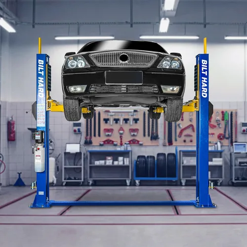 Vista 9 de BILT HARD Elevador de coche automotriz de 2 postes, capacidad de 12,000 libras, elevador de coche de 2 postes de pie, motor de 220 V 4 HP con Blue2