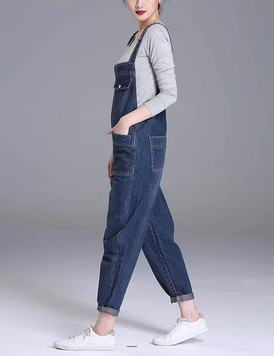 Vista 3 de Soojun - Overol para mujer, diseño de mezclilla
