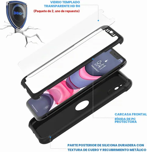 Vista 5 de ORETECH Funda para iPhone 11, con [2 protectores de pantalla de vidrio templado] [prueba de caídas de grado militar de 10 pies]