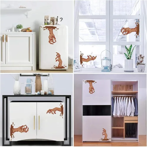 Vista 6 de Juego de cortinas de ducha de Halloween para baño, diseño de asesino del mal miedo Michael Myers, decoración de tela de poliéster con ganchos