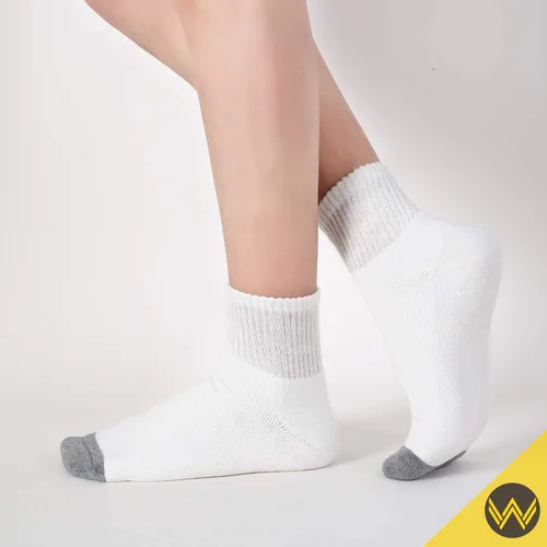 Vista 5 de WANDER - 8 pares de calcetines deportivos de algodón para hombres y mujeres, gruesos y acolchados, para correr, altura al tobillo, tallas 7-9 9-12
