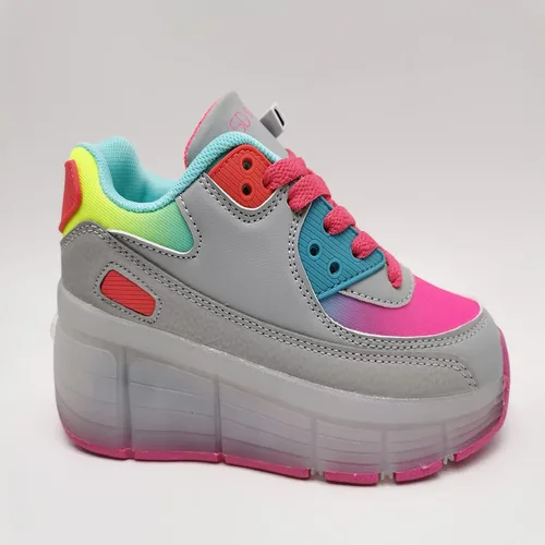 Vista 5 de SDSPEED - Zapatos deportivos de patinaje para niños con ruedas individuales de LED