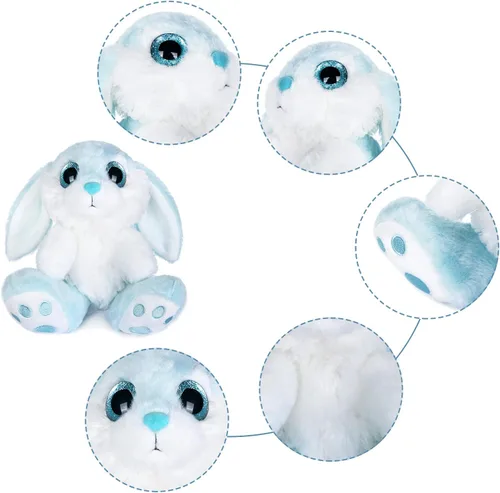 Vista 7 de My OLi - Conejo de peluche de Pascua de 8 pulgadas, conejito sentado, animal de peluche, regalo de Pascua para infantes, bebés, niños, niñas