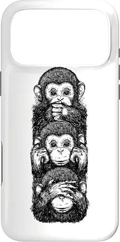 Vista 22 de Three Wise Monkeys See No Evil Hear No Evil Speak No Evil Case for iPhone 16