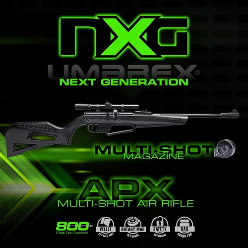 Vista 5 de Umarex NXG APX rifle de aire de perdigones de calibre .177 con mira de 4x15mm