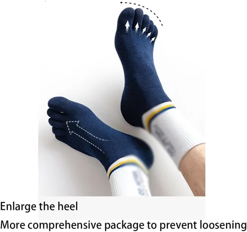 Vista 2 de WEAREZ Calcetines de cinco dedos para hombre, calcetines de verano apestosos, absorbentes, saludables, cómodos, con puntera dividida, calcetines