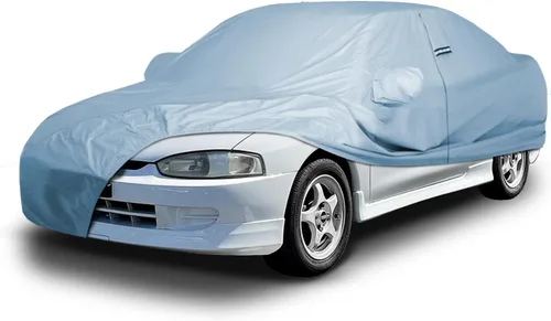 Vista 34 de iCarCover Funda de auto premium para Mitsubishi Lancer 2001-2017, resistente al agua, para todo clima, ajuste personalizado, para interior y plateado
