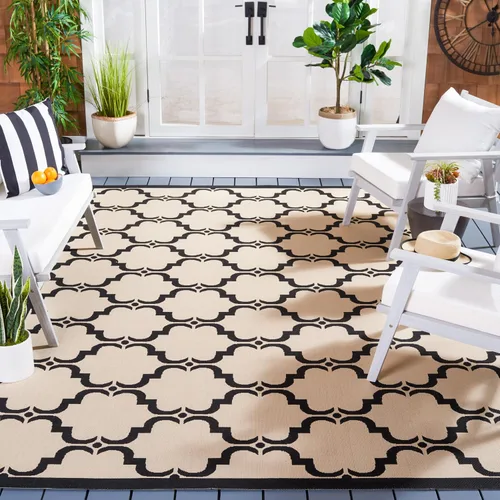 Vista 56 de SAFAVIEH Alfombra lavable al aire libre Courtyard Collection - 9 x 12 pies, beige y terracota, no desprende pelusa y fácil limpieza, ideal