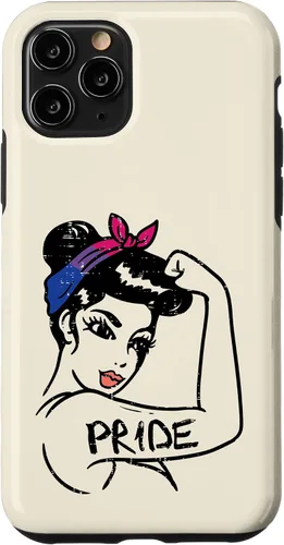 Vista 10 de Funda de regalo para iPhone 14 con bandera LGBTQ de orgullo bisexual e irrompible para mujer fuerte