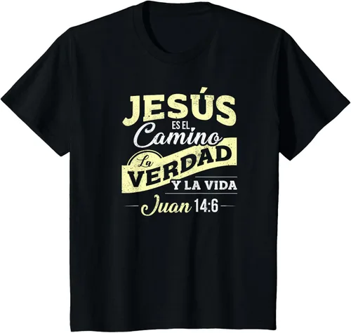 Vista 67 de Camisas de la Biblia de Jesus para los Cristianos Camiseta Española Negro