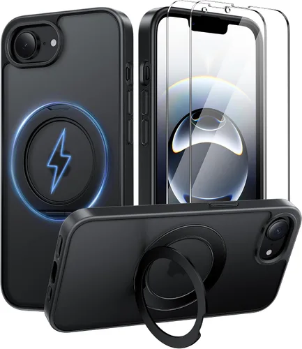 Vista 59 de Funda para iPhone 11, funda magnética con función atril [protección de grado militar] y [compatible con MagSafe], funda protectora delgada