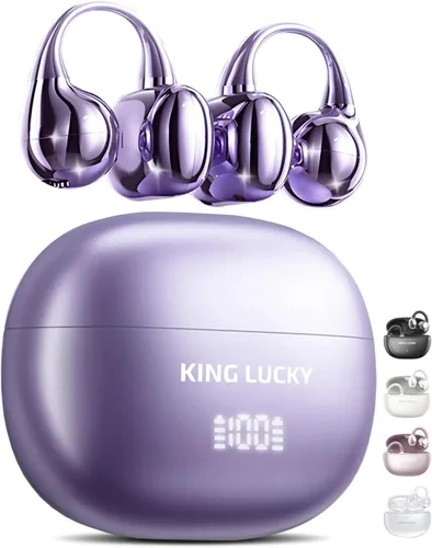 Vista 15 de King Lucky Auriculares de clip Gen 3, auriculares inalámbricos Bluetooth 6.0 de oreja abierta con micrófono, ajuste seguro para orejas pequeñas