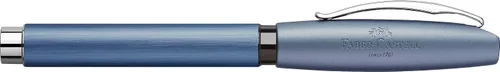 Vista 3 de Faber-Castell Essentio - Pluma estilográfica de aluminio azul, punta mediana con tinta negra, instrumentos de escritura fina Pluma estilográfica