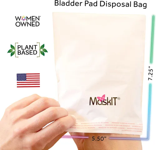Vista 2 de MaskIT Bolsas de eliminación para almohadillas y forros de vejiga, bolsas de eliminación sanitaria para almohadillas de incontinencia y protectores