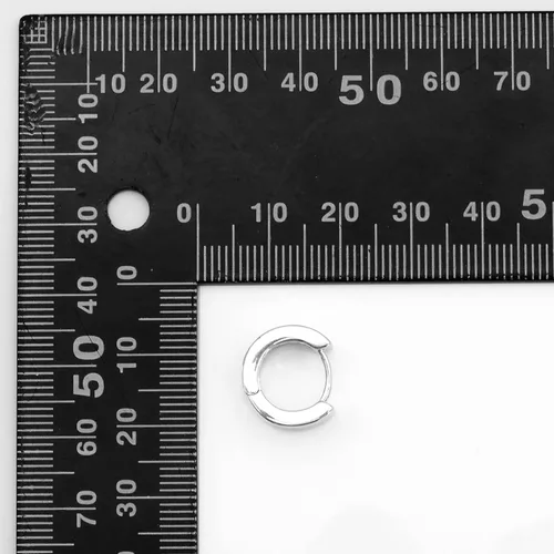 Vista 3 de Pendientes Huggie de oro y plata con nácar