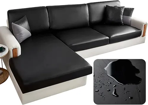 Vista 12 de Fundas de cojín de piel sintética, funda elástica para sofá, impermeable, protector de muebles de repuesto (A 1)