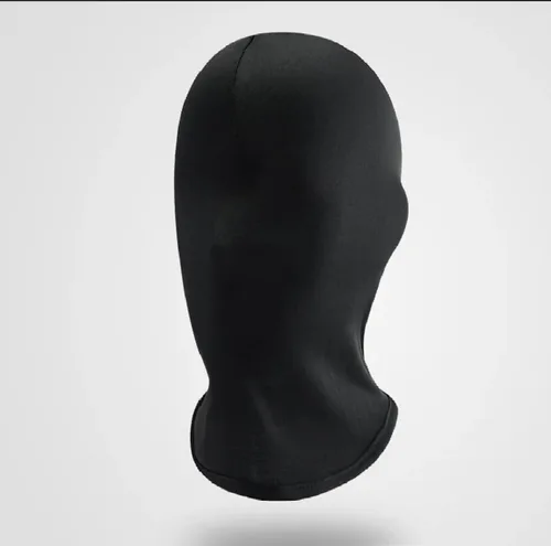 Vista 2 de 2 piezas de máscara de cara completa de Kanye negro para Halloween, disfraz de tela Morph sin rostro para adultos