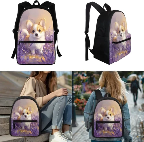 Vista 266 de FOR U DESIGNS Fuego baloncesto impreso niños escuela mochilas viaje mochila libro bolsa
