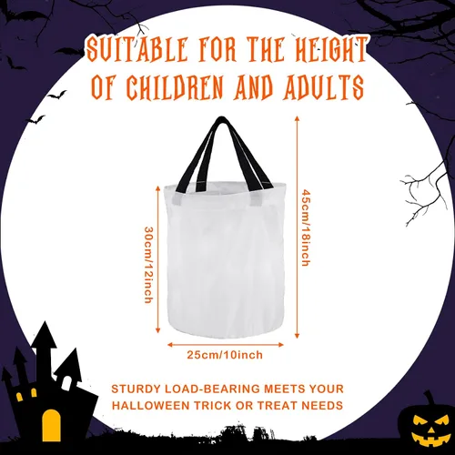 Vista 2 de 2 bolsas de dulces con luz LED para Halloween, para dulce o truco, bolsas de dulces iluminadas, bolsas de dulces para niños, multiusos