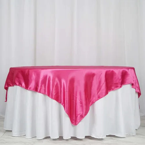 Vista 13 de Efavormart Paquete de 5 Sobremanteles Cuadrados de Satén de 60" para Decoraciones de Mesa de Bodas, Catering y Fiestas, Cubierta de Mantel Negro