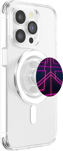 Vista 3 de Retrowave 80s Purple Vaporwave Synthwave PopSockets MagSafe PopGrip for iPhone