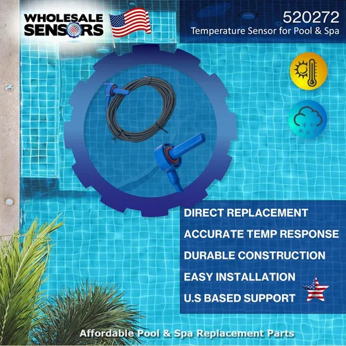 Vista 2 de Reemplazo para sensor de temperatura de aire/agua/solar Pentair 520272 (cable de 20 pies)
