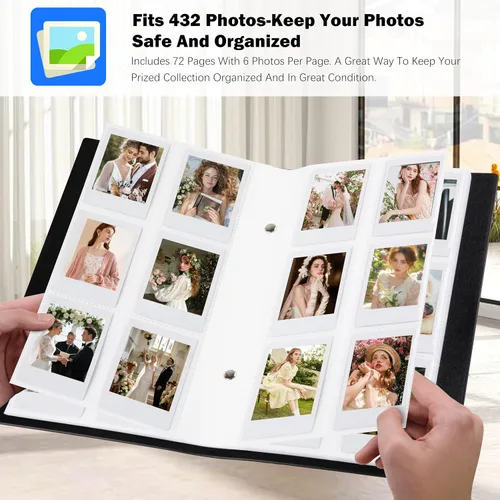 Vista 2 de Álbum de fotos de 432 bolsillos para fotos Polaroid de 2 x 3 pulgadas, capacidad extra grande para 432 fotos para Fujifilm Instax Mini 12 11 9 40 90