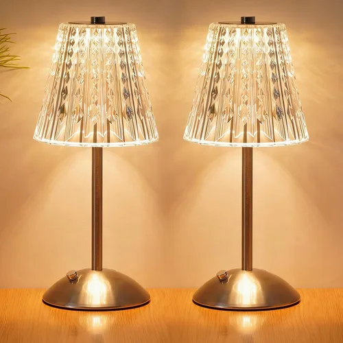 Vista 13 de Nusogon Lámpara de Mesa Táctil Inalámbrica, Lámpara de Escritorio Pequeña LED Recargable, 3 Colores Regulables Operada con Batería, Lámpara