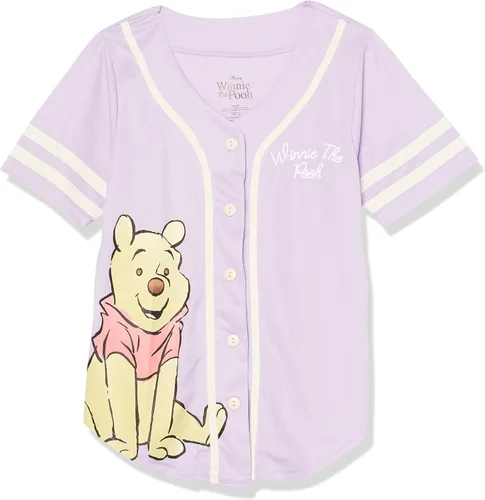 Vista 4 de Disney Camiseta de béisbol Winnie the Pooh Hunny de Disney para niñas con botones de malla Marfil/rojo