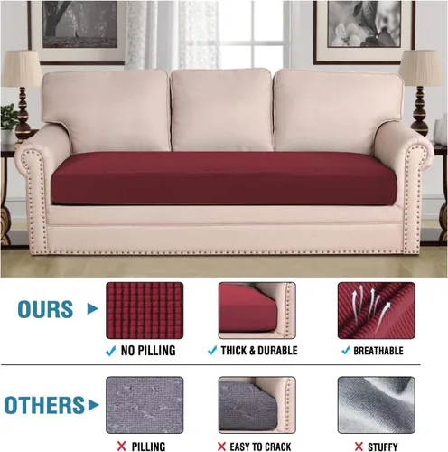Vista 195 de H.VERSAILTEX Fundas de Cojín de Asiento Individuales Super Elásticas Fundas de Sofá Fundas de Cojín de Sofá Fundas Deslizables Juegos Tela de Sarga
