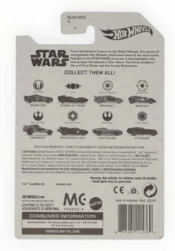 Vista 2 de Hot Wheels, Star Wars, Rebel Alliance Enforcer (Luke Skywalker) Coche fundido a presión 5/8