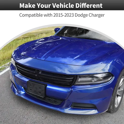 Vista 2 de CheroCar Compatible con 2015-2025 Dodge Charger Soporte de Montaje de Placa de Matrícula Delantera Marco de Soporte de Placa de Matrícula Porta