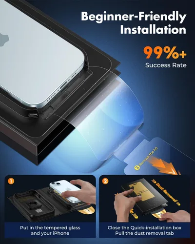 Vista 2 de UNBREAKcable Protector de pantalla de cobertura completa para iPhone 15