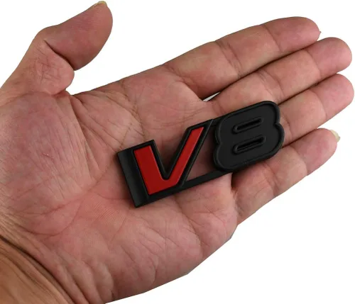 Vista 6 de CDD 2 piezas de calcomanías V8 3D de repuesto para Truck Canyon Colorado 17-21 (negro rojo)