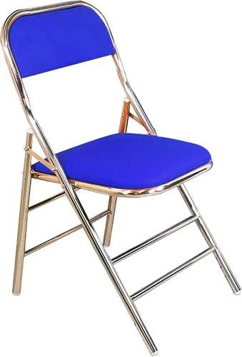 Vista 13 de QQXX Silla plegable con asiento acolchado de piel sintética, silla plegable portátil de metal con respaldo, silla de oficina básica, silla de Negro
