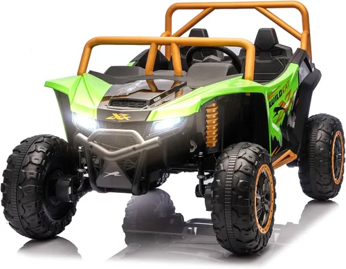 Vista 8 de 2026 XXXL 24V 4WD 2 plazas UTV todoterreno 4x4 a batería eléctrico de juguete con control remoto para niños y niñas, UTV 4 ruedas con música, Azul