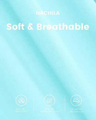 Vista 5 de NACHILA Camisones para mujer, viscosa hecha de bambú, cuello en V, manga corta, ropa de dormir fresca