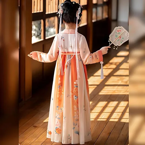 Vista 4 de Traje chino tradicional chino original de Hanfu de la muchacha del rendimiento del desgaste chino