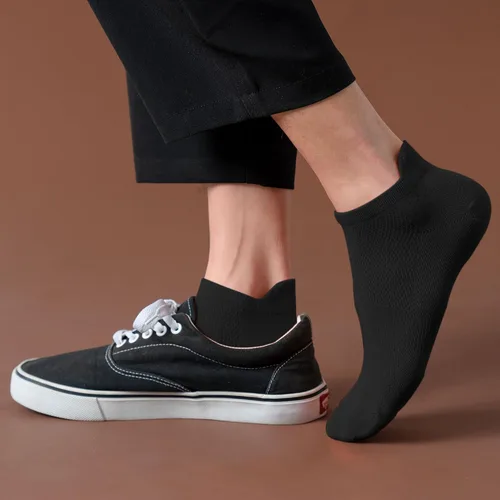 Vista 5 de ACCFOD Calcetines de tobillo para mujer, calcetines atléticos de corte bajo con lengüeta, 6 pares