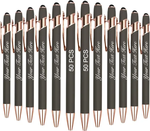 Vista 14 de 10 bolígrafos personalizados con nombre y texto para mujeres y hombres, bolígrafos personalizados con grabado gratis, regalos para negocios