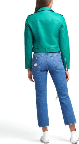 Vista 2 de Levi's - Chaqueta de motociclista de piel con cinturón para mujer (tallas estándar y extragrandes)