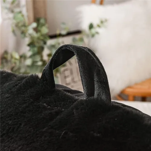 Vista 6 de Holawakaka Almohada grande de piel sintética con brazos, almohadas de lectura de piel de conejo perfectas para adultos, adolescentes, niños, brazos